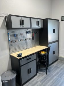 Garage workspace after